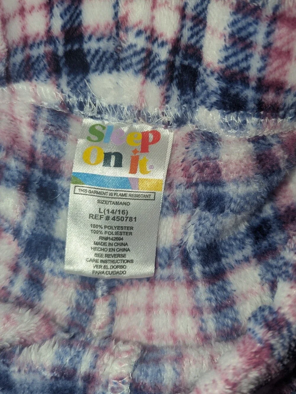 2 Fluffy Fleece Plaid Pajama Pants 14-16